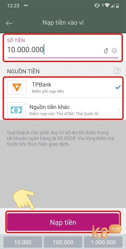 Nạp tiền vào momo bằng thẻ điện thoại chưa được áp dụng