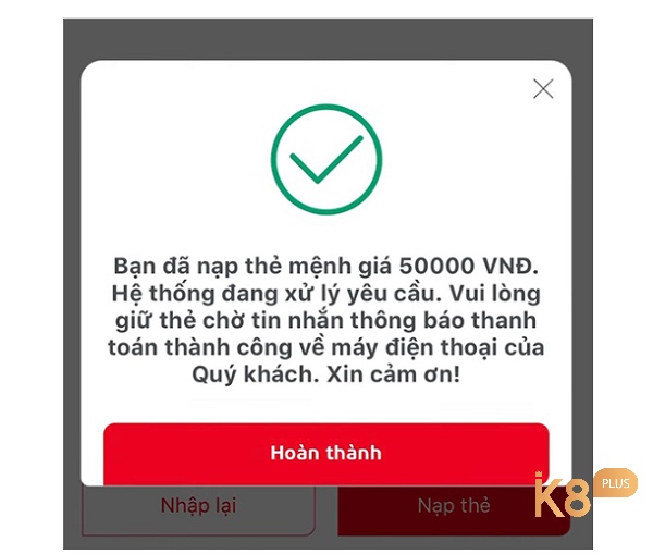 Hoàn tất cách nạp thẻ viettel bằng mã QR thông qua app My Viettel