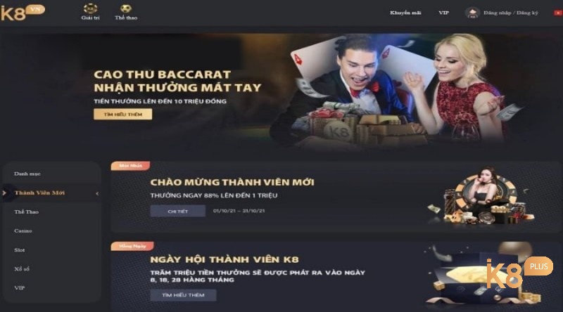 Nhiều chương trình ưu đãi VIP cho cược thủ K8 us