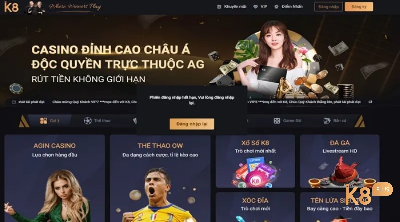 Các sản phẩm giải trí tại web cược K8vn.com  