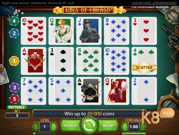 Giao diện trò bắn cá nổ hũ online Kings of Chicago