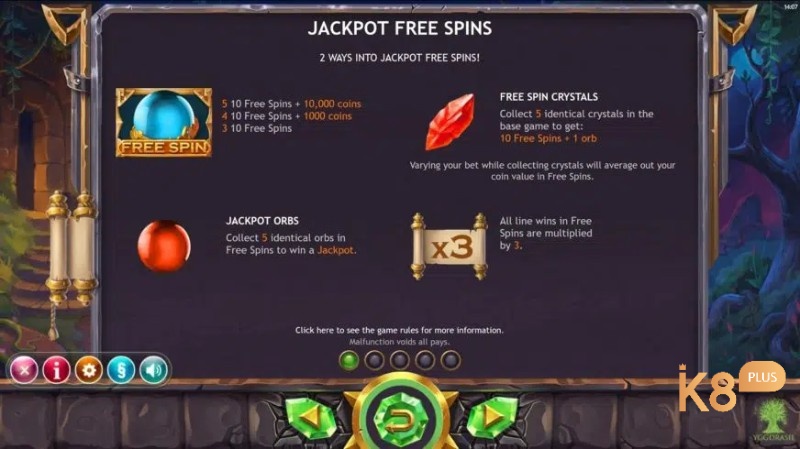 Chi tiết bảng trả thưởng của trò chơi Ozwin's Jackpots