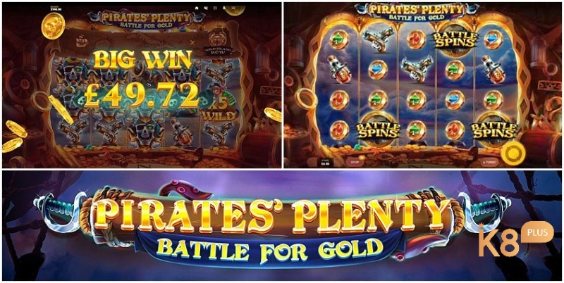 Chi phí chơi và RTP của Pirates Plenty Battle For Gold slot ở mức trung bình