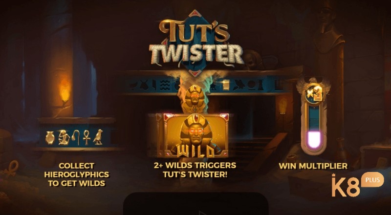 Các ký hiệu trong game slot Tuts Twister rất dễ phân biệt