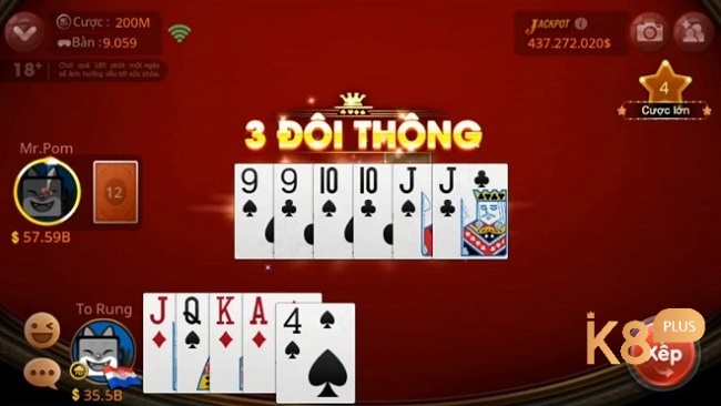 3 đôi thông - thế bài mạnh và đặc biệt trong tiến lên miền nam