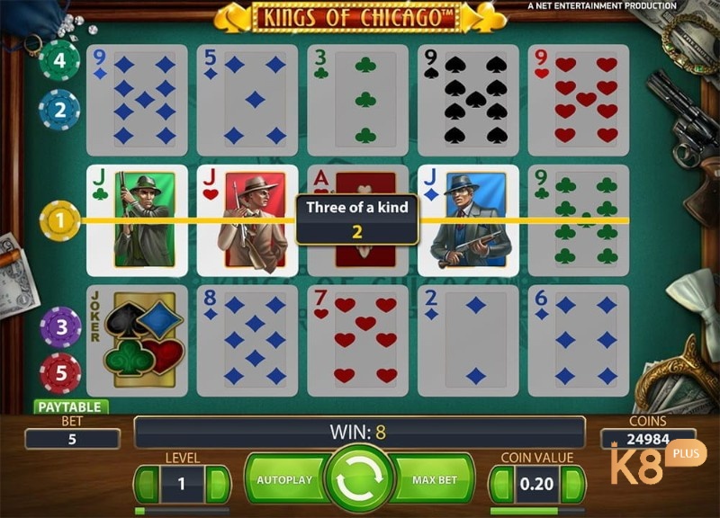 Kings of chicago - trò chơi kết hợp độc đáo giữa slot và poker