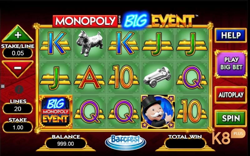 Monopoly Big Event Slot mang đến một trải nghiệm chơi game hấp dẫn