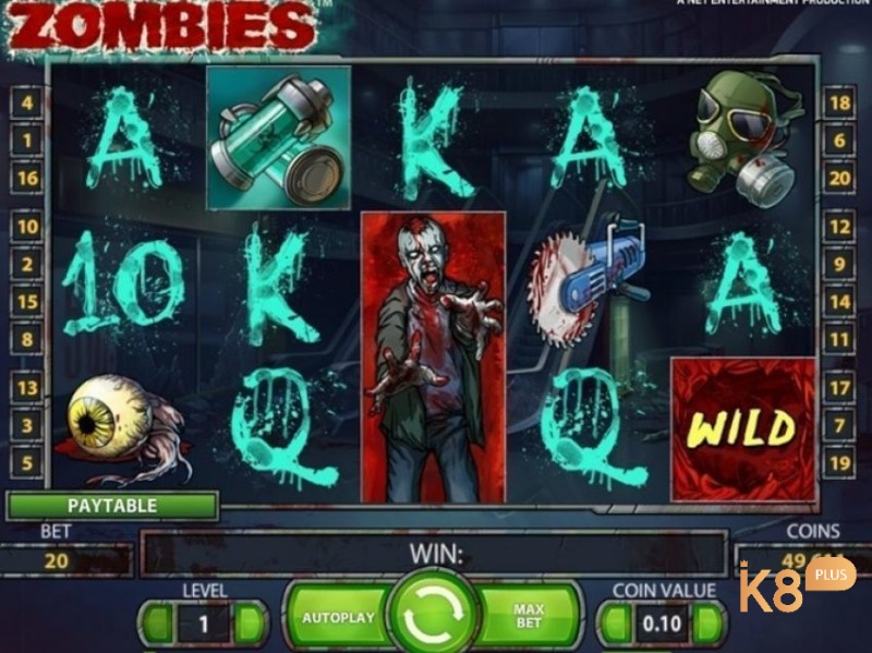 Các phím chức năng chính của Zombies slot