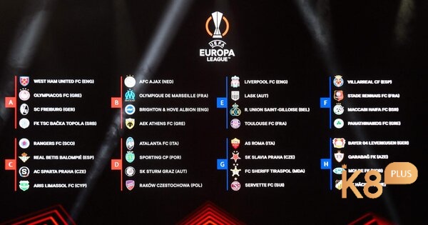 Vòng bảng Europa League gồm 48 đội 