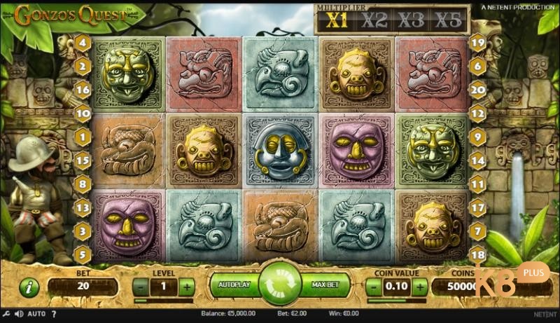 Gameplay Gonzo's Quest đơn giản với nhiều chế độ thưởng hấp dẫn