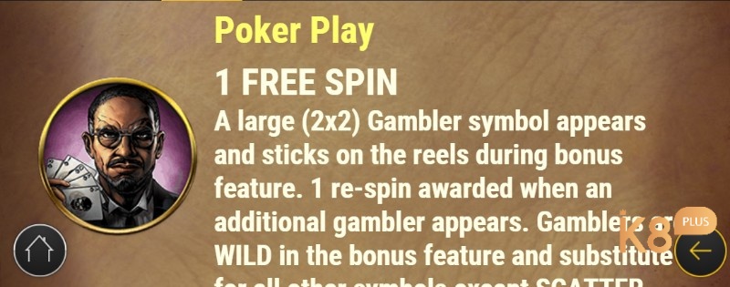 Poker Play Bonus giúp bạn có 1 vòng quay miễn phí với các biểu tượng 2x2