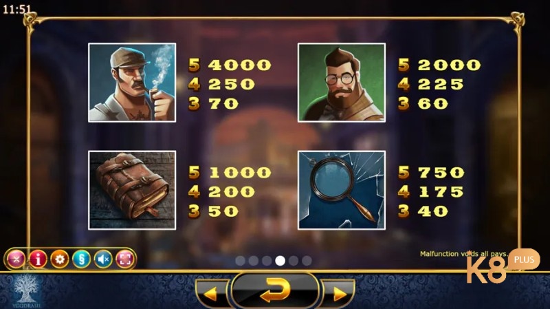 Tính năng thưởng trong game Holmes and the Stolen Stones Hot Jackpot