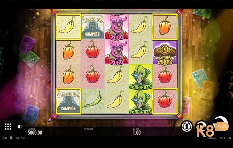 Game Slot Luchadora với chủ đề về đấu vật Mexico, RTP 96,2%