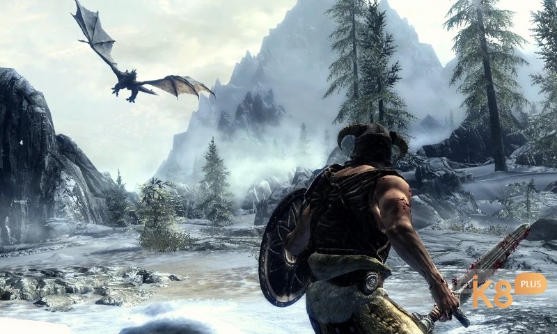 Skyrim nổi bật với thế giới mở vô cùng chi tiết, cho phép người chơi tự làm hành động mà không bị bắt buộc